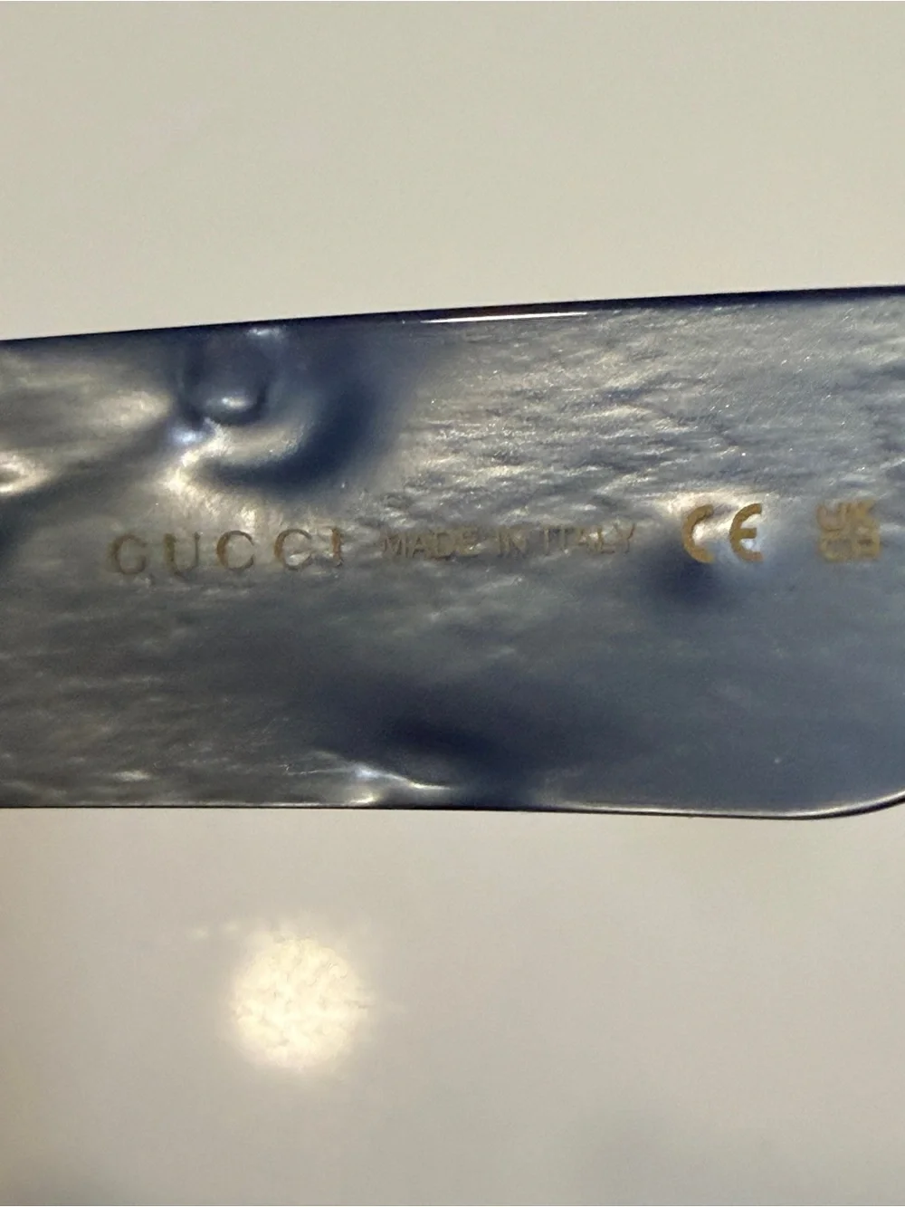 Gucci Black Oval Sunglasses Pearl Gray Arms Interlocking GG Brand New